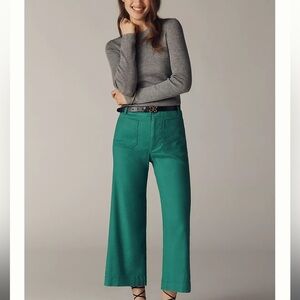 Anthropologie Maeve Emerald Green Linen Colette